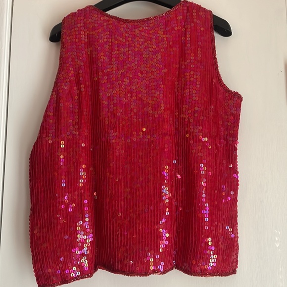 Chanson D’Amour Vintage Sequin Top Large - Picture 6 of 7